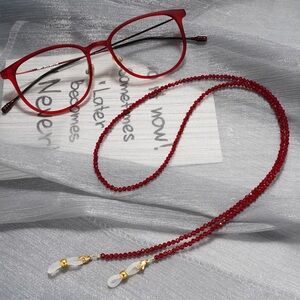 Sparkling Natural Burgundy Spinel Eyewear Chain